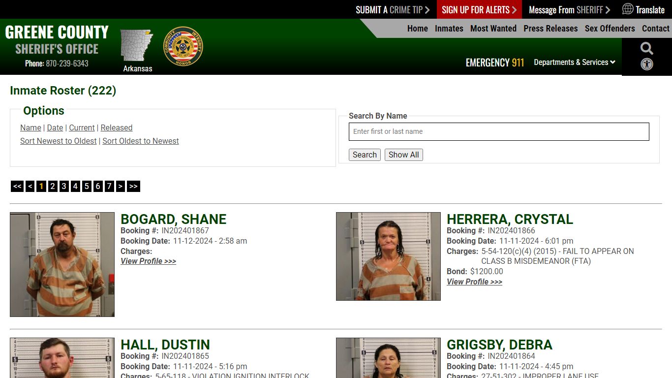 Inmate Roster - Current Inmates Booking Date Descending - Greene County ...